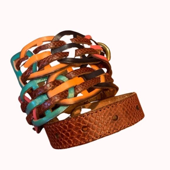 Fossil multicolor leather link belt Size  Small S - Picture 2 of 12